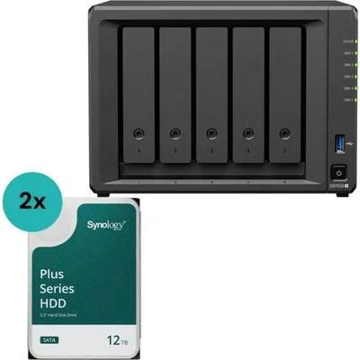 Interne NAS-Festplatte Synology 24TB SATA 3,5 DS1525+ mit 2x12TB
