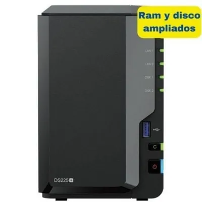 NAS Synology DiskStation DS225+ 8TB 2-Bay 2.5GbE Tower Intel Celeron 6GB DDR4 Hot-Swap