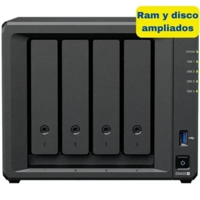 NAS Synology DS425+ 16TB 4-Bay 2.5GbE M.2 NVMe DDR4 Intel Celeron J4125 Tower