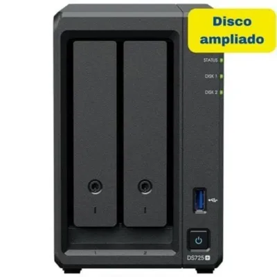 NAS Synology DS725+ 8TB 2-Bay Tower 2.5GbE AMD Ryzen 4GB ECC DDR4, M.2 NVMe Caching