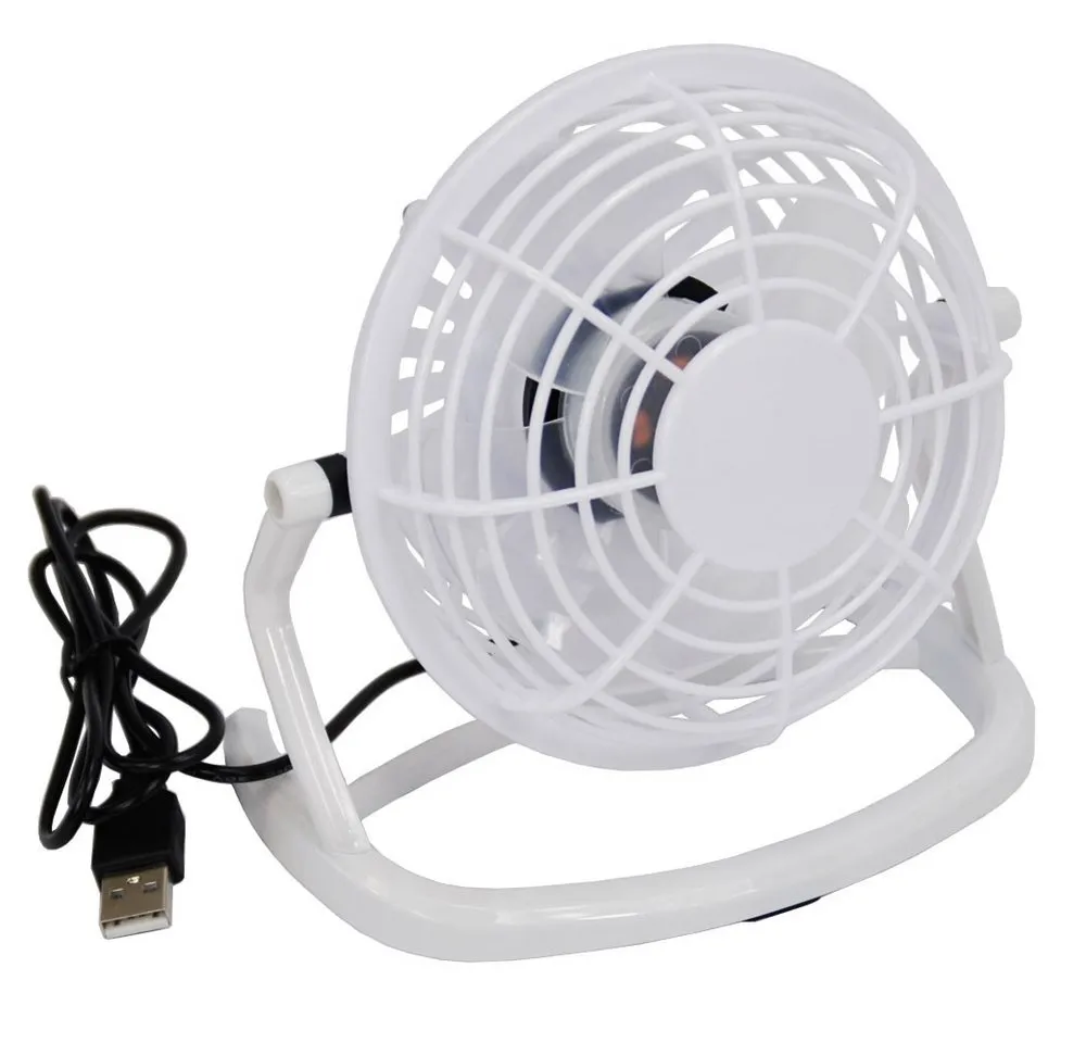 Systafex® Tischventilator USB Tischventilator Kunststoff weiß für PC Laptop Notebook, Neigungswinkel einstellbar