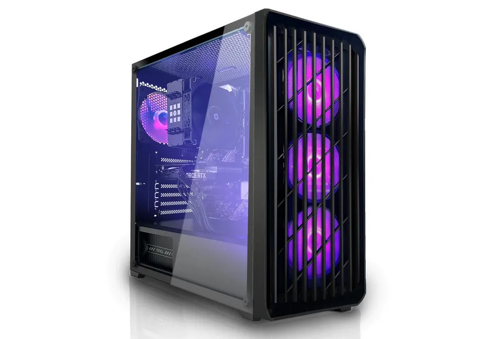 SYSTEMTREFF AMD Ryzen 5 5500 mit Nvidia GeForce RTX 5060 8GB Gaming-PC (AMD 5500 5500, Nvidia GeForce RTX 5060, 32 GB RAM, 1000 GB SSD, Luftkühlung)