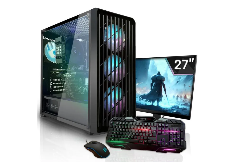 SYSTEMTREFF AMD Ryzen 7 5700X mit Nvidia GeForce RTX 5060 Ti 16GB Gaming-PC-Komplettsystem (27", AMD 5700X 5700X, Nvidia GeForce RTX 5060 Ti, 32 GB RAM, 1000 GB SSD)