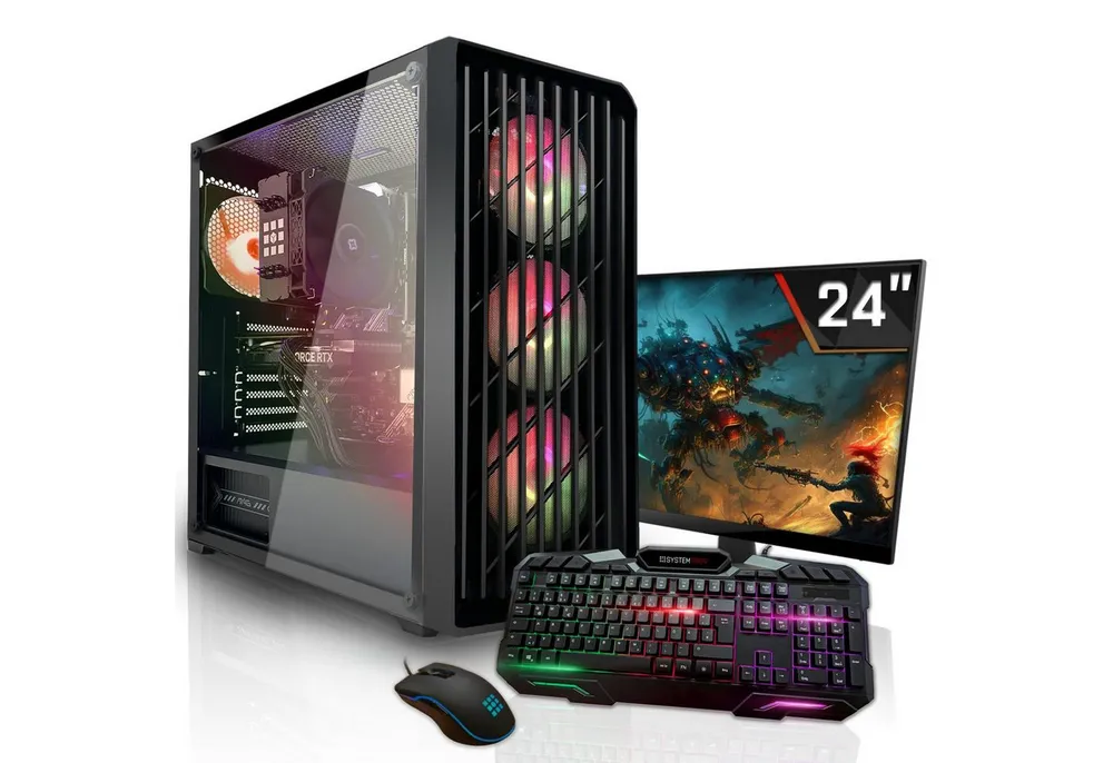 SYSTEMTREFF Basic Gaming-PC-Komplettsystem (24", AMD 5655G 5655G, RX Vega 7, 8 GB RAM)
