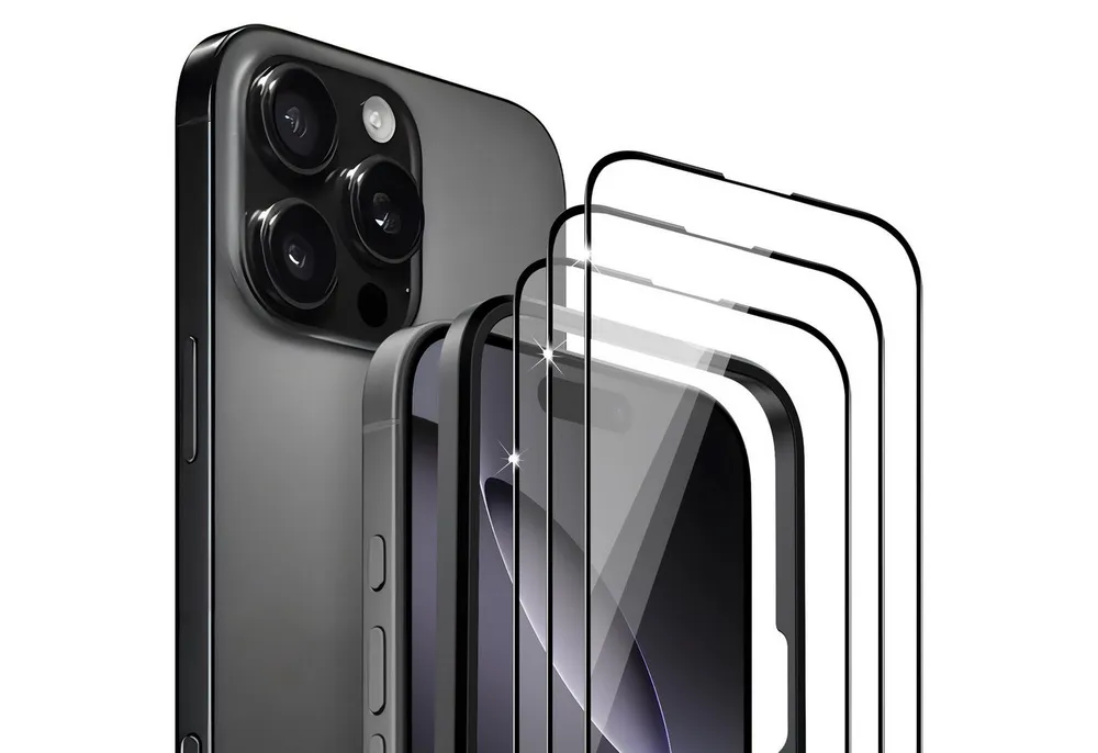 Sytifro Schutzfolie Panzerglas für iPhone 17 & 16, 10H Härte Schutzfolie, Displayschutz, (iPhone 17 Pro Max/ iPhone 17 Pro/ iPhone 17 Air/ iPhone 17/ iPhone 16 Pro Max/ iPhone 16 Pro/ iPhone 16 Plus/ iPhone 16, HD- Panzerglasfolie, blasenfrei Displayschutzfolie), 3 Schutzglas + 1 Montagerahmen, Premium Panzerfolie