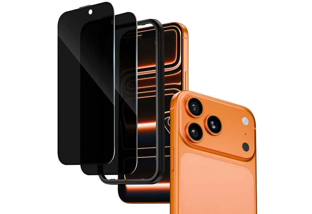 Sytifro Schutzfolie Schutzfolie Panzerglas Blickschutz Kompatibel mit, (iPhone 17 Pro Max/ iPhone 17 Pro/ iPhone 17 Air/ iPhone 17/ iPhone 16 Pro Max/ iPhone 16 Pro/ iPhone 16 Plus/ iPhone 16, / iPhone 15 Pro Max/ iPhone 15 Pro/ iPhone 15 Plus/ iPhone 15), 2 Privacy Glass + 1 Montagerahmen, 9H Härte Panzerfolie