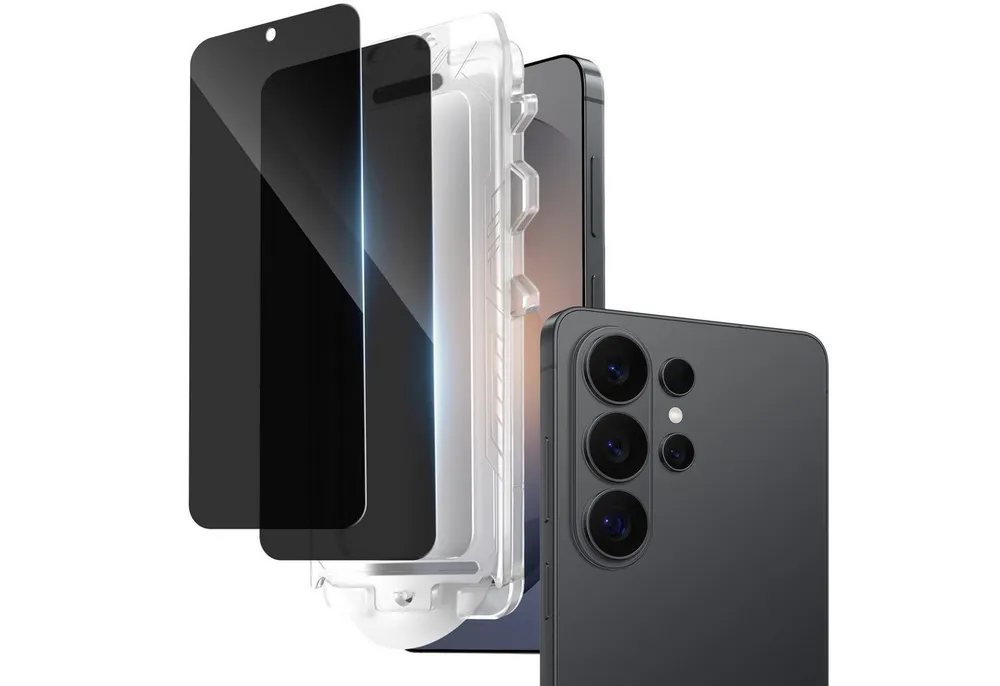 Sytifro Schutzfolie Sichtschutz Panzerglas, Privacy Schutzfolie, Blickschutz für, (Samsung Galaxy S26/ Samsung Galaxy S26+/ Samsung Galaxy S26 Ultra, Samsung Galaxy S25/ Samsung Galaxy S25+/ Samsung Galaxy S25 Ultra, 2 Privacy Glass + 1 Montagerahmen, 9H Härte Panzerfolie), HD Displayschutz, Ultra-klar, Anti-Fingerprint.