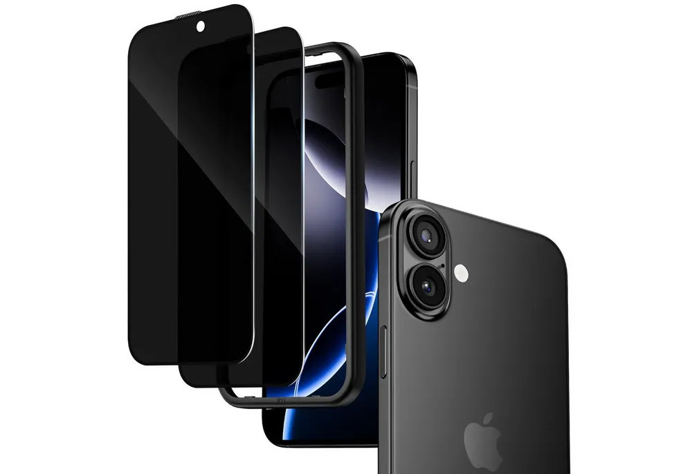 Sytifro Schutzfolie Sichtschutz Panzerglas, Privacy Schutzfolie, Blickschutz für, (iPhone 17 Pro Max/ iPhone 17 Pro/ iPhone 17 Air/ iPhone 17/ iPhone 16 Pro Max/ iPhone 16 Pro/ iPhone 16 Plus/ iPhone 16, 10H Displayschutz, Privacy Blickschutzfolie 28° Sichtschutz), 2 Privacy Glass + 1 Montagerahmen, Premium Panzerfolie