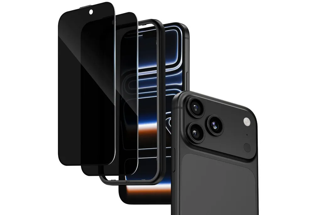 Sytifro Schutzfolie Sichtschutz Panzerglas, Privacy Schutzfolie, Blickschutz für, (iPhone 17 Pro Max/ iPhone 17 Pro/ iPhone 17 Air/ iPhone 17/ iPhone 16 Pro Max/ iPhone 16 Pro/ iPhone 16 Plus/ iPhone 16, 10H Displayschutz, Privacy Blickschutzfolie 28° Sichtschutz), 2 Privacy Glass + 1 Montagerahmen, Premium Panzerfolie