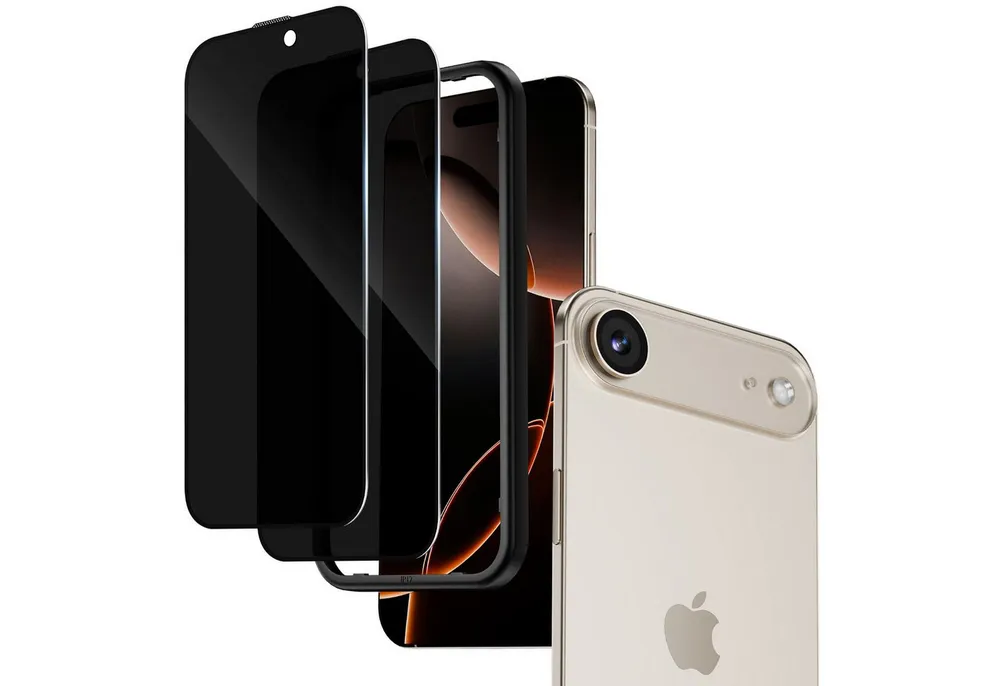 Sytifro Schutzfolie Sichtschutz Panzerglas, Privacy Schutzfolie, Blickschutz für, (iPhone 17 Pro Max/ iPhone 17 Pro/ iPhone 17 Air/ iPhone 17/ iPhone 16 Pro Max/ iPhone 16 Pro/ iPhone 16 Plus/ iPhone 16, 10H Displayschutz, Privacy Blickschutzfolie 28° Sichtschutz), 2 Privacy Glass + 1 Montagerahmen, Premium Panzerfolie