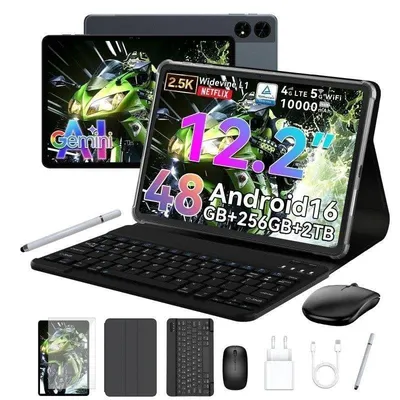 Tablet TABWEE T60 4G 12,2" 48GB 256GB Grau mit Teclado und Stylus Pen