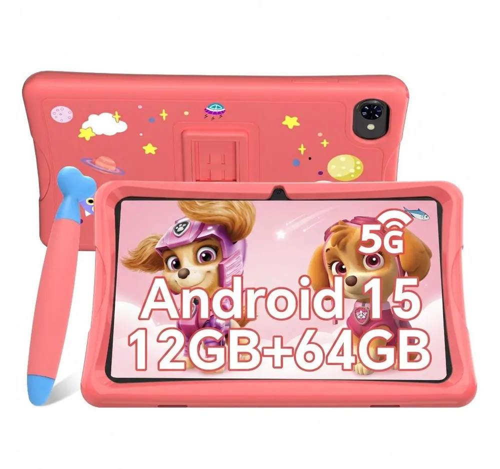TABWEE 10.1'' Kids Android 15 mit Stylus Tablet (64 GB, 5G wifi, Android 15, Google Kids Space, Gemini AI, mit Stift)