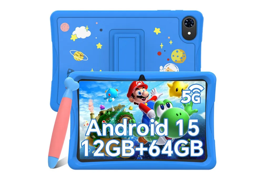 TABWEE K10 kids tablet 10" Tablet (10.1", 64 GB, Android 15, 5G wifi, Android 15, Google Kids Space, Gemini AI, mit Stift)