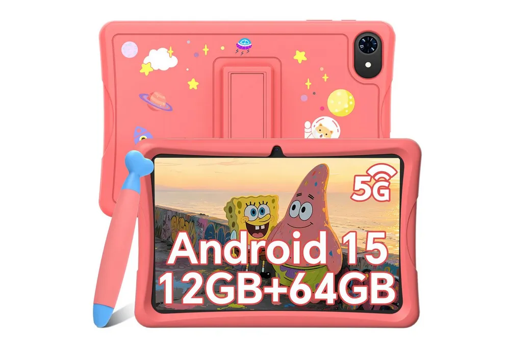 TABWEE K10 kids tablet 10" Tablet (10.1", 64 GB, Android 15, 5G wifi, Android 15, Google Kids Space, Gemini AI, mit Stift)