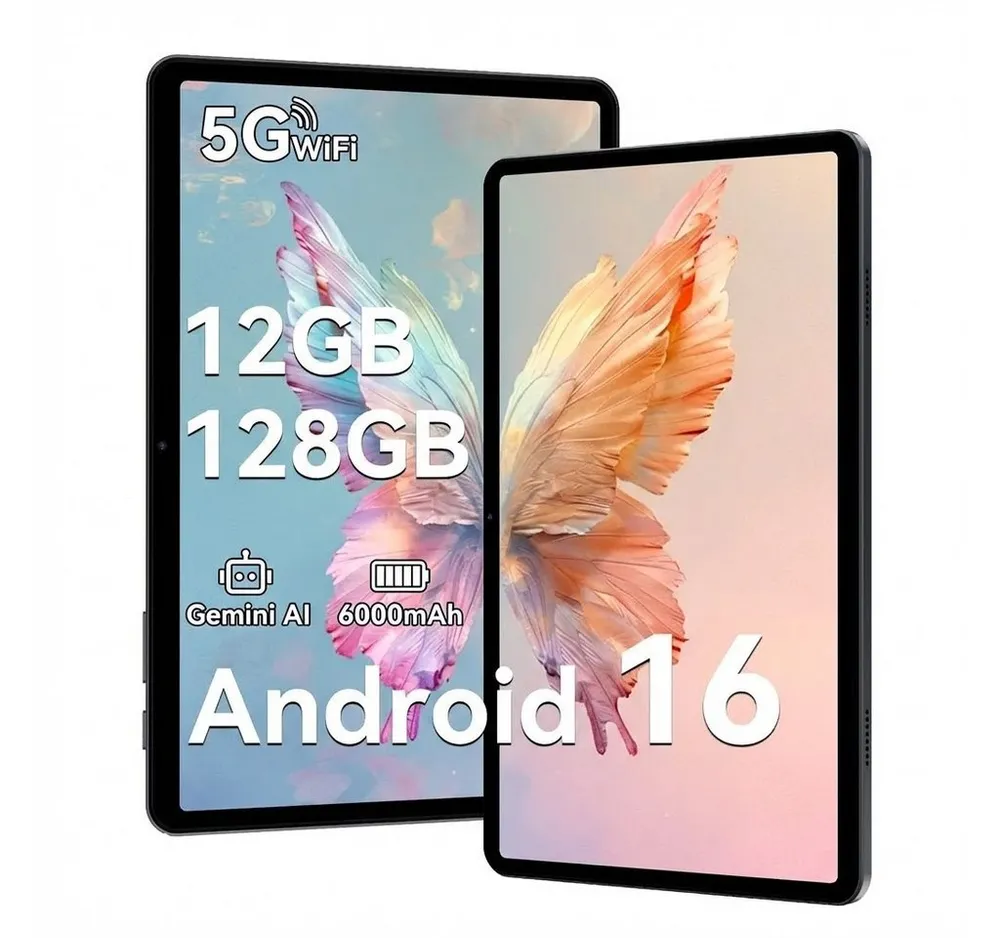 TABWEE T80 10,5", 6000 mAh, 12GB+64GB, Android 16, WLAN Tablet (10.1", Android16, 5G wifi, Android 16, Gemini AI, PC-Modus)