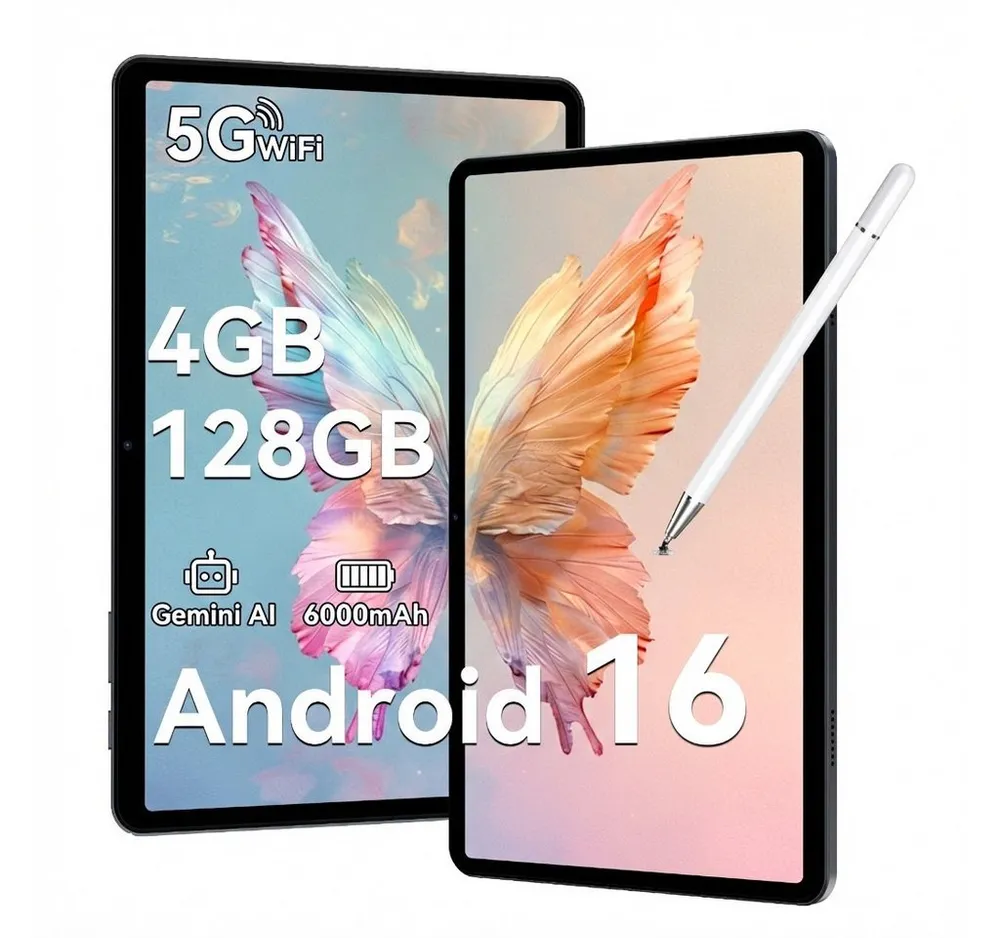 TABWEE T80 10" Android 16 64GB/128 GB incl. Stift Tablet (10.1", 128 GB, Android16, 5G wifi, Android 16, Gemini AI, mit Stift)