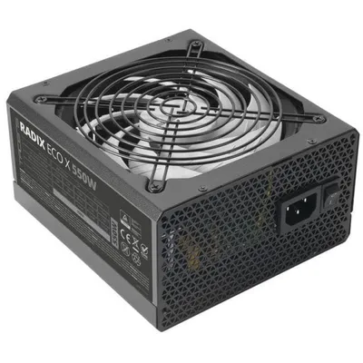 Tacens RADIX ECO X 550 ATX-Netzteil, 550 W, 6 Jahre Garantie, 87 % SMD DC-DC AI-RPM FDB, Schwarz