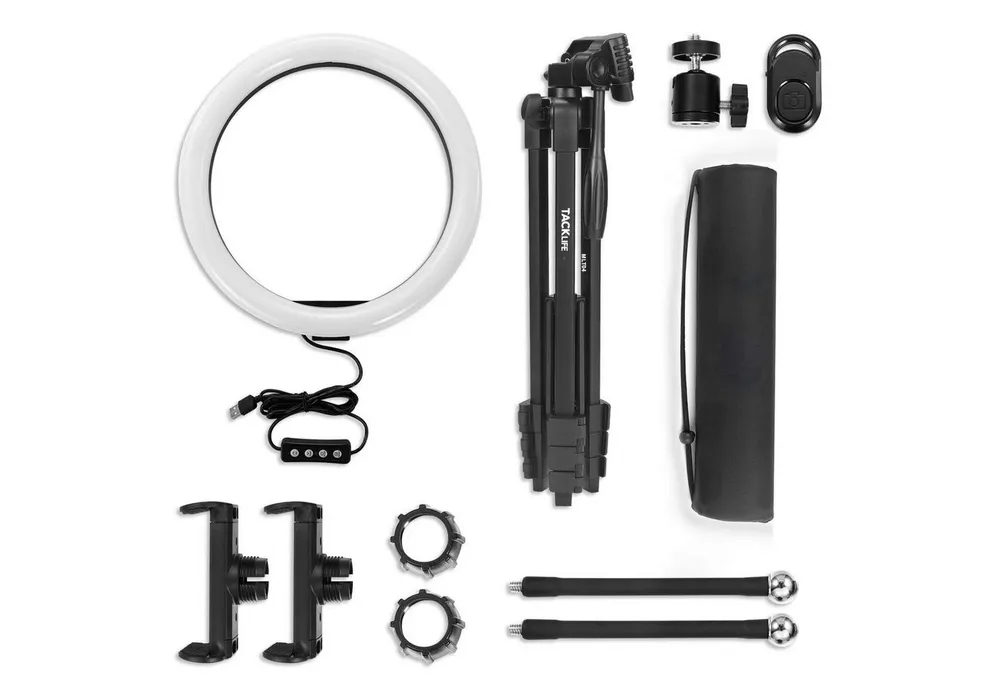 TACKLIFE Studio-Stativ-Blitz, (Selfie Ringleuchte, Handy Stativ, 12” Ringlicht mit Stativ)
