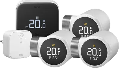 Tado Smart-Thermostat X Starterpaket + 3 Thermostatköpfe