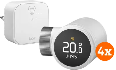 Tado Smart-Thermostatkopf X - Starterpaket 4er-Pack