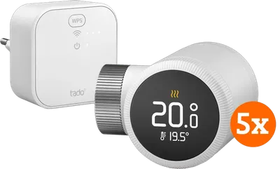 Tado Smart-Thermostatkopf X - Starterpaket 5er-Pack