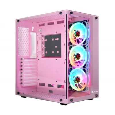 Talius Cronos Orchid RGB gehärtetes Glas USB 3.0 rosa