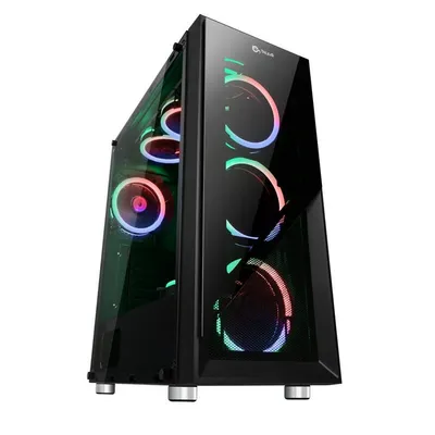 Talius Valkyria Tempered Glass USB 3.0 RGB Schwarz