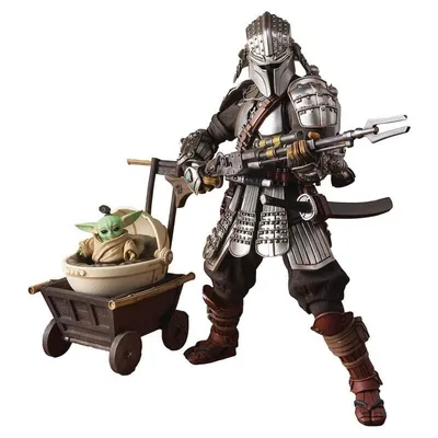 Tamashii Nations Meisho Movie Realization Star Wars Ronin Mandalorian Beskar Rüstung mit Grogu 18,5 cm