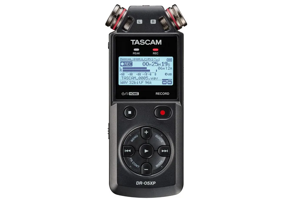 Tascam Tascam Audio-Recorder DR-05XP 2-Kanal Aufnahmegerät Digitales Aufnahmegerät (Tragbarer 2-Kanal-Handheld-Audiorecorder)