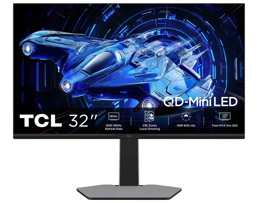 Monitor TCL G64 32G64 32" QHD 180Hz QLED VA HDR600 FreeSync G-SYNC Höhenverstellbar