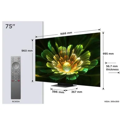 TV TCL QD Mini LED C79K 75C79K 75" 4K UltraHD 144Hz Smart TV Google TV Dolby Vision HDR10+