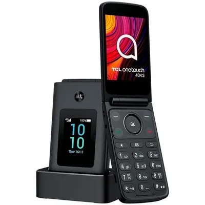 TCL One Touch 4043D 4G, 3,2 Zoll, Seniorentelefon mit SOS-Taste, Schwarz, entsperrt
