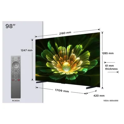 TV TCL QD Mini LED C79K 98C79K 98" 4K Ultra HD 144Hz Smart TV Google TV Dolby Vision HDR10+