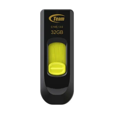 USB-Stick Team Group C145 32 GB USB-A 3.2 Gen 1 Schiebemechanismus Schwarz Gelb