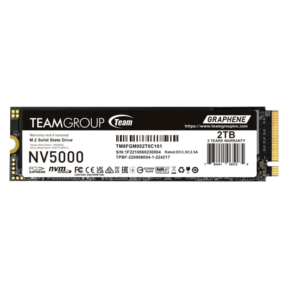 Disco Duro Team Group NV5000 2TB M.2 NVMe 5000 MB/s PCIe 4.0
