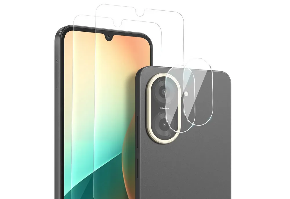 Tec-Expert Displayschutzglas 2x 9H Kamera und Displayglas für Xiaomi Redmi A5 für Xiaomi Redmi A5, Kamera + Display Schutzglas, 4 Stück, Kameraschutz, Displayschutz, Schutzglas, kratz- & stoßfest