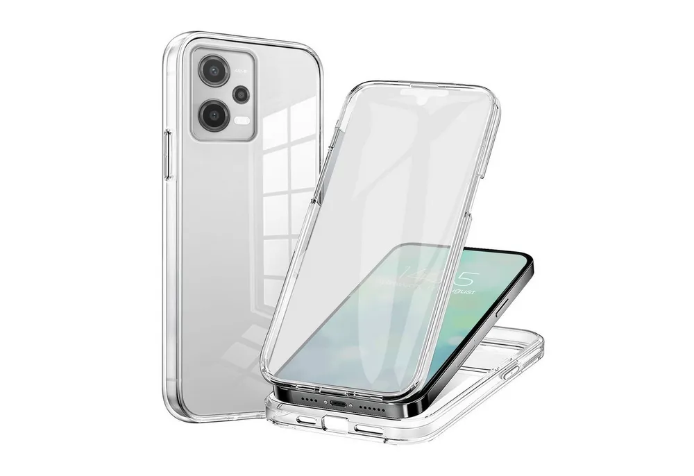 Tec-Expert Handyhülle 360 Grad Hülle für Xiaomi Redmi Note 12 Pro 5G 6.67 Zoll, 6.67", Rundum Schutz Cover Case Hülle Transparent