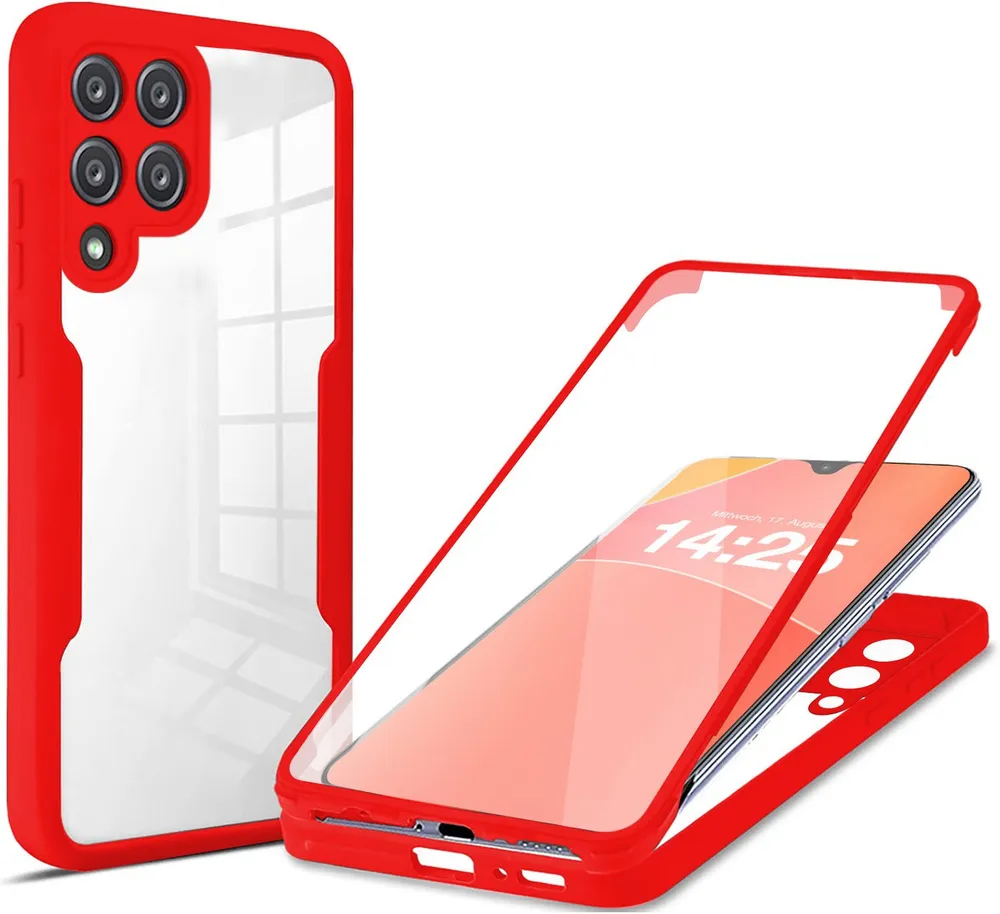 Tec-Expert Handyhülle 360 Grad Hülle für Samsung Galaxy A12 6.5 Zoll, 6.5, Rundum Schutz Cover Case Hülle robust