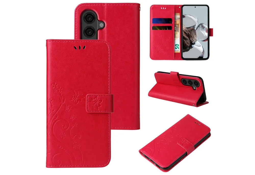 Tec-Expert Handyhülle Cover Tasche Hülle für Samsung Galaxy S26, Klapphülle Case mit Kartenfach Fliphülle aufstellbar, Motiv Blumen