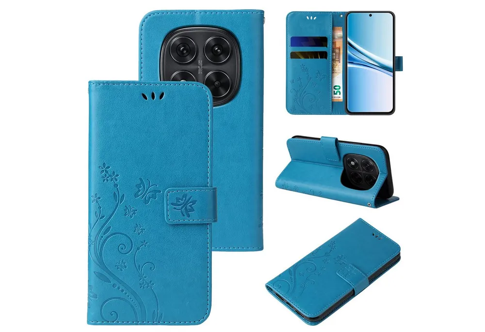 Tec-Expert Handyhülle Cover Tasche Hülle für Xiaomi Redmi Note 15 / 15 5G 6.77 Zoll, 6.77, Klapphülle Case mit Kartenfach Fliphülle aufstellbar, Motiv Blumen