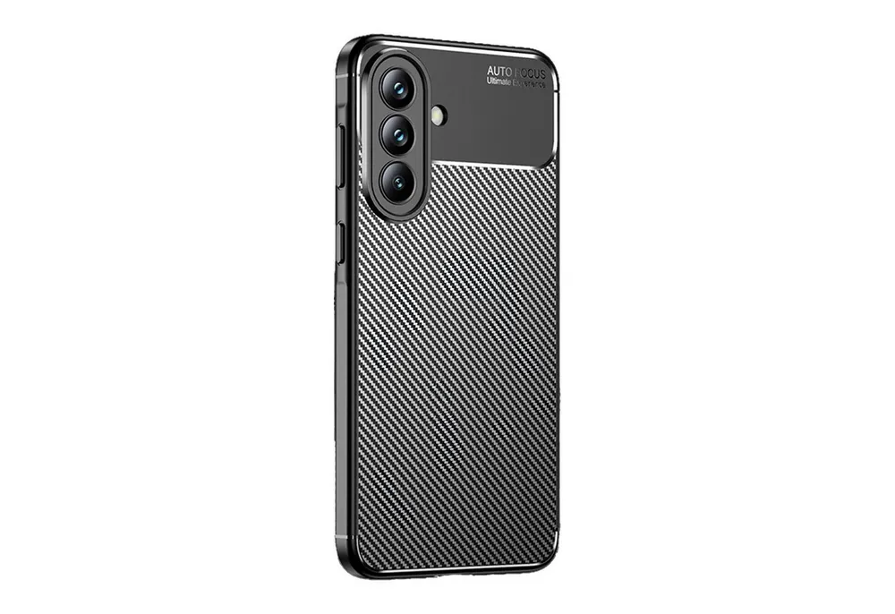 Tec-Expert Handyhülle Handy Hülle in Carbon Optik für Samsung Galaxy A57 5G 6.7 Zoll, 6.7, Karbonlook Case Cover Bumper Schwarz