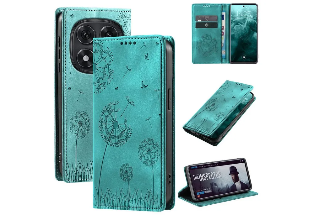 Tec-Expert Handyhülle Handy Hülle Klapphülle für Xiaomi Redmi Note 15 / 15 5G 6.77 Zoll, 6.77, Blumen Pusteblume Case Cover mit Kartenfächern und RFID Schutz