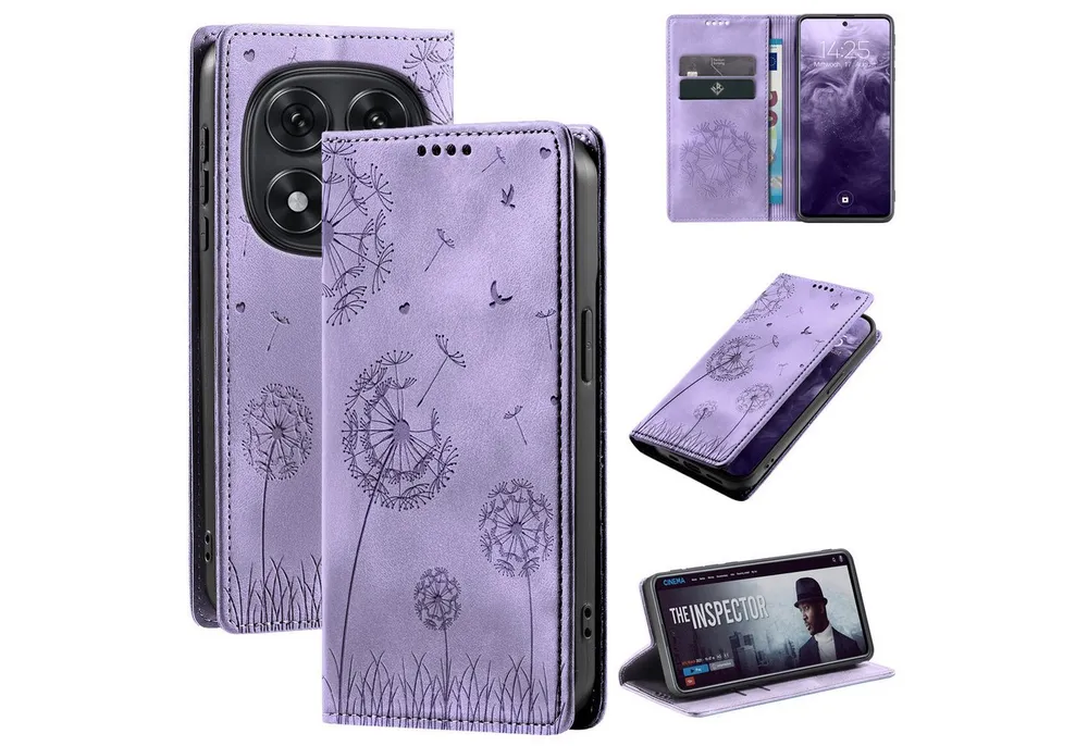 Tec-Expert Handyhülle Handy Hülle Klapphülle für Xiaomi Redmi Note 15 / 15 5G 6.77 Zoll, 6.77, Blumen Pusteblume Case Cover mit Kartenfächern und RFID Schutz