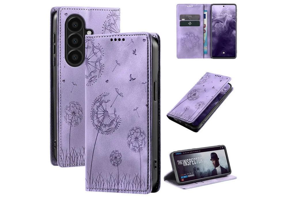 Tec-Expert Handyhülle Handy Hülle Klapphülle für Samsung Galaxy A37 5G, Blumen Pusteblume Case Cover mit Kartenfächern und RFID Schutz