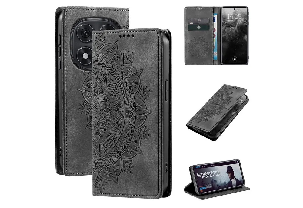 Tec-Expert Handyhülle Mandala Hülle Cover für Xiaomi Redmi Note 15 Pro+ 5G 6.83 Zoll, 6.83, Klapphülle Case Tasche mit Kartenfächern und RFID Schutz