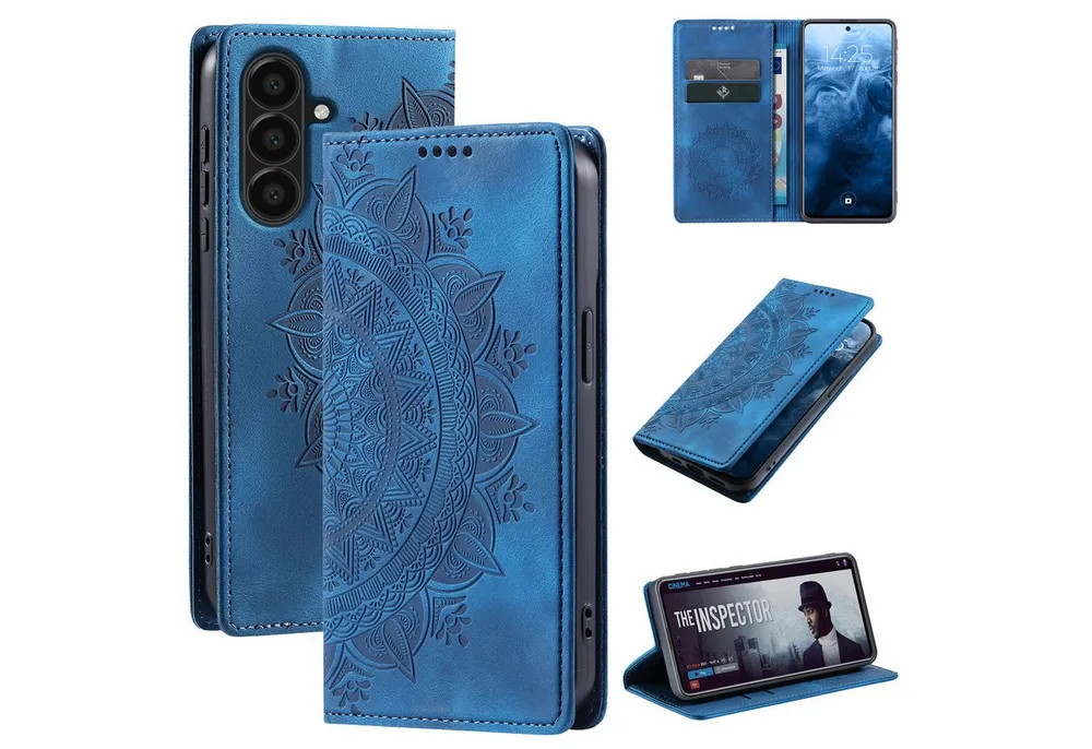 Tec-Expert Handyhülle Mandala Hülle Cover für Samsung Galaxy A56 5G 6.7 Zoll, 6.7", Klapphülle Case Tasche mit Kartenfächern und RFID Schutz