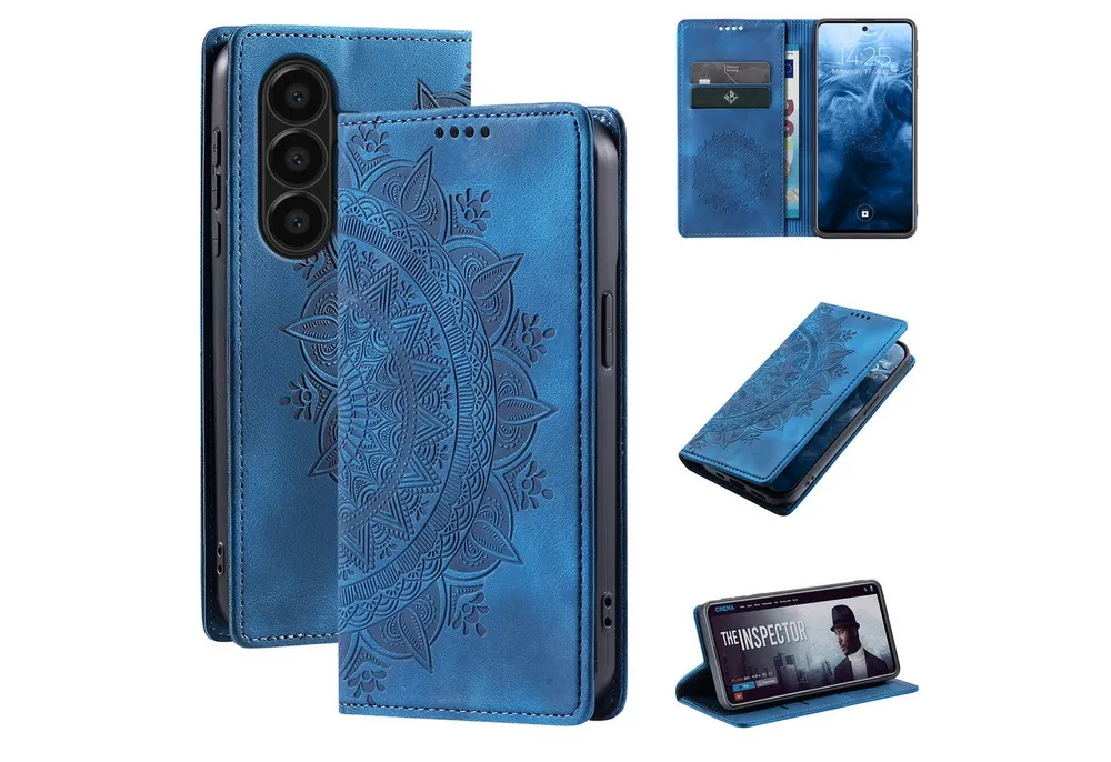 Tec-Expert Handyhülle Mandala Hülle Cover für Samsung Galaxy A57 5G 6.7 Zoll, 6.7, Klapphülle Case Tasche mit Kartenfächern und RFID Schutz