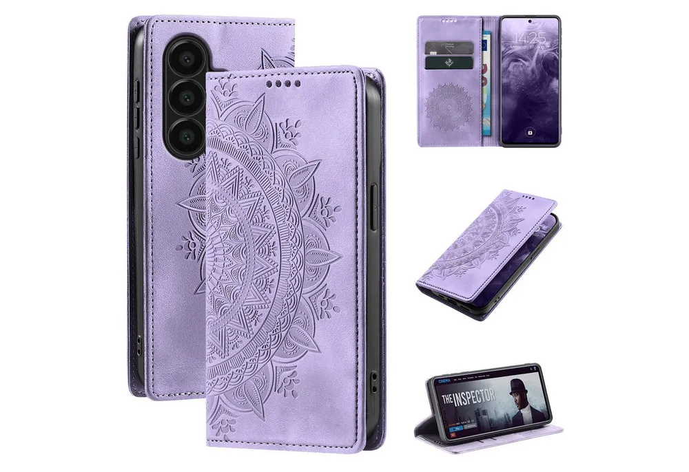 Tec-Expert Handyhülle Mandala Hülle Cover für Samsung Galaxy A57 5G 6.7 Zoll, 6.7, Klapphülle Case Tasche mit Kartenfächern und RFID Schutz
