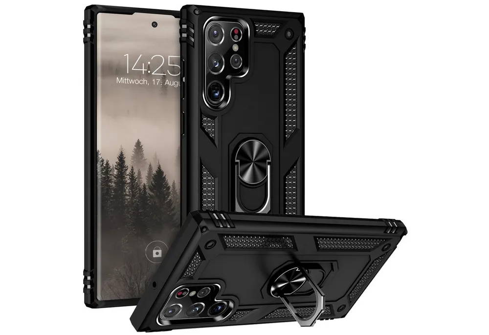 Tec-Expert Handyhülle Outdoor Cover Hülle für Samsung Galaxy S22 Ultra 6.8 Zoll, 6.8, Premium Hülle aus verstärktem Polycarbonat