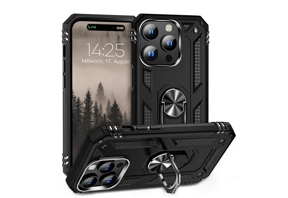 Tec-Expert Handyhülle Outdoor Cover Hülle für Apple iPhone 15 Pro 6.1 Zoll, 6.1, Premium Hülle aus verstärktem Polycarbonat